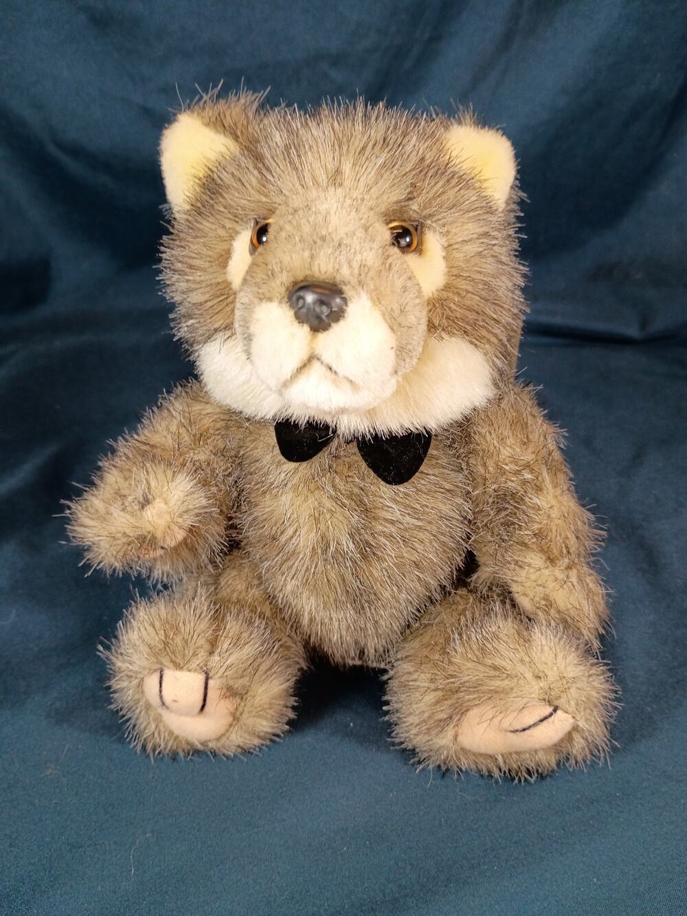 Steven Smith Gray Wolf Plush 9" Black Bow Tie